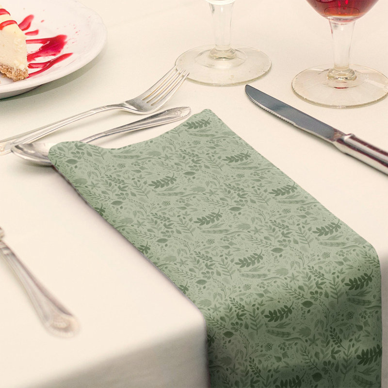 Serviette Festive Hol, 22 po x 22 po, Vert, Polyester