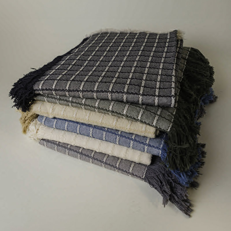 Jeté tissé 46 x 67, Gris à carreaux