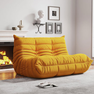 Memory Foam Bean Bag Chair For Adults - Ultra Soft Teddy Fabric Lounger, Ergonomic Support For Living Room, Bedroom Or Office, No Assembly Required