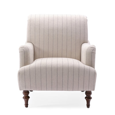 Sylvia Sea Oat Striped Arm Chair by Alcott Hill