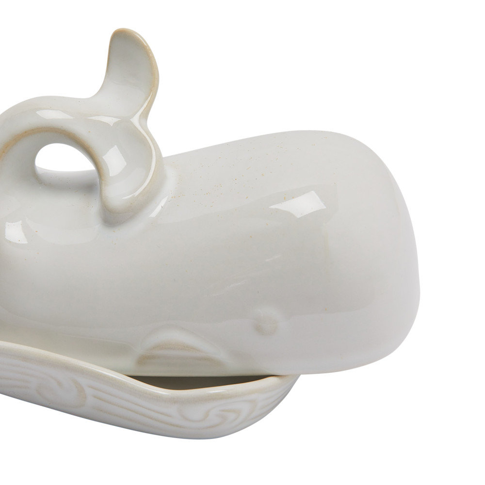 Leonida Novelty Ceramic Butter Dish, White