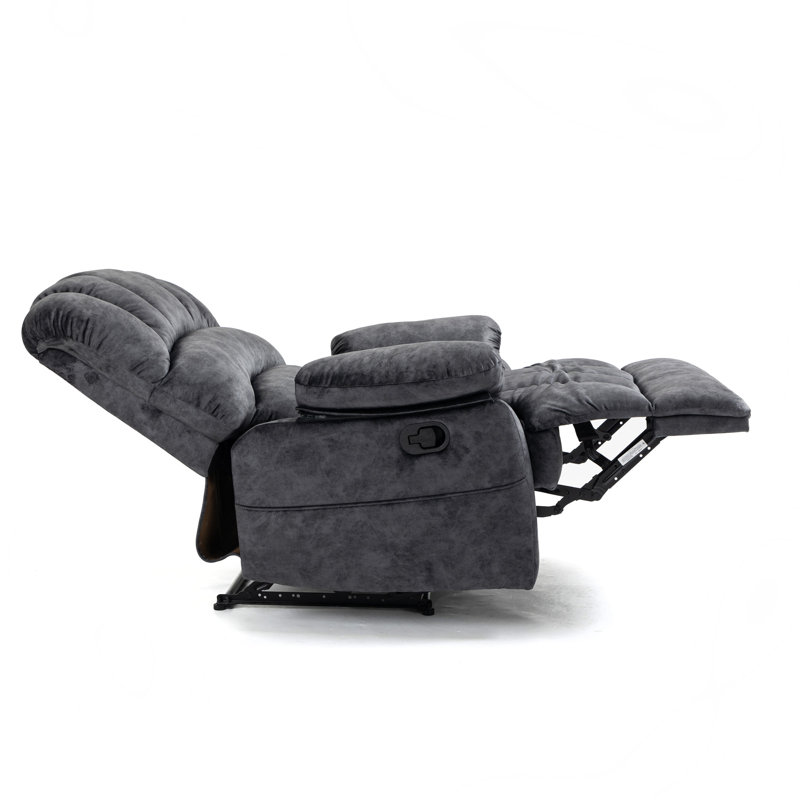 Waynette Recliner, Dark Gray Fabric