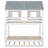 Twin Size House Bunk Bed with Trundle,Roof and Windows