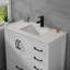 Lavabo de salle de bain rectangulaire intégré 30 "avec robinet monotrou, drain, trop-plein