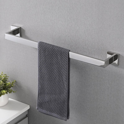 5-Piece SUS304 Bathroom Set: Towel Bar + Ring + Hooks + TP Holder, Brushed Finish