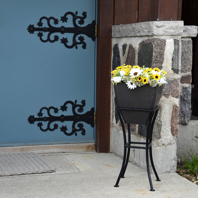 Lacefield Pot Planter, 27.8" H x 12" W x 12" D, Graphite