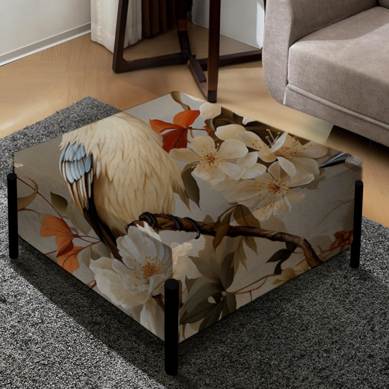 Grand repose-pieds carré beige Beige