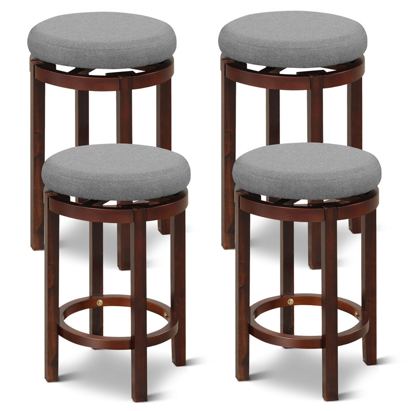 Swivel Counter Stool with Solid Wood Frame