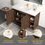 Meuble-lavabo autoportant en noyer Winston GALAN 48F-104921178-104921173