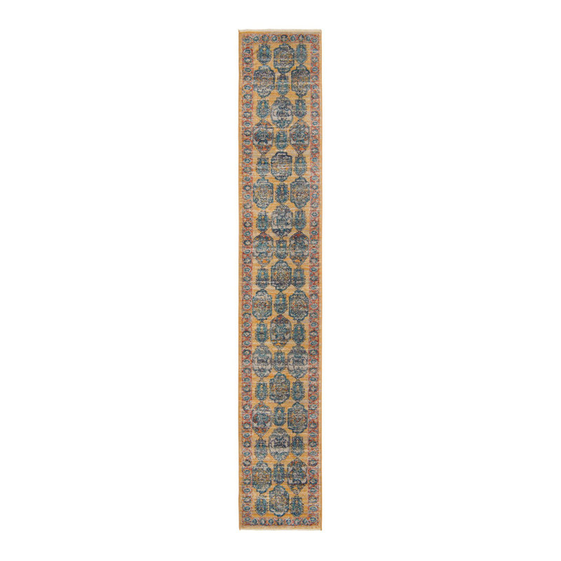 Tapis jaune Alkire, Tapis de couloir 2 pi x 13 pi