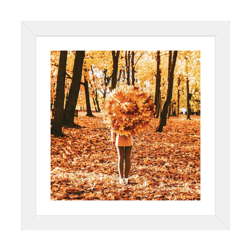 Reproduction d’automne par Hobopeeba-impression, H 16 po x l 16 po x p 1 po, Papier encadré blanc, Blanc