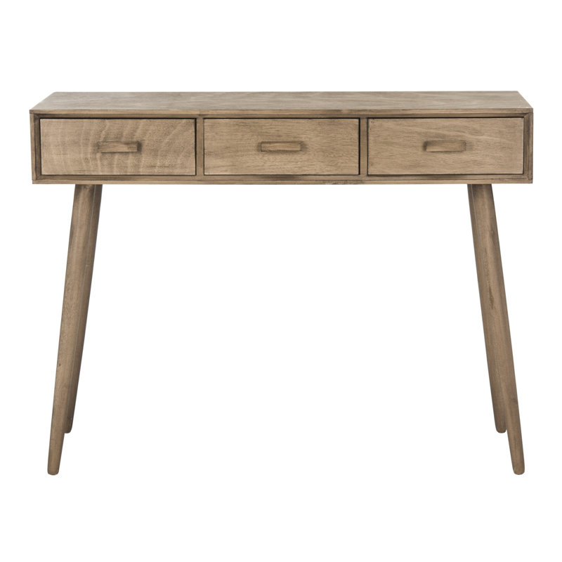 Console moderne moderne avec 3 tiroirs Brycon - Rangement pour le vestibule, le couloir et le salon, Brun pâle