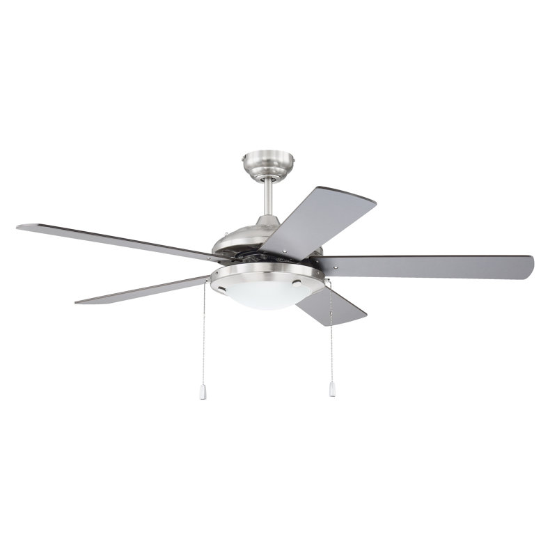 Nikia 52'' Polished Nickel Ceiling Fan with Frosted Light Kit
