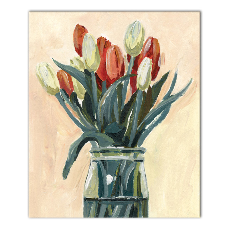 Vase de tulipes - Peinture, Toile tendue, H 24 po x l 20 po x P 1,25 po