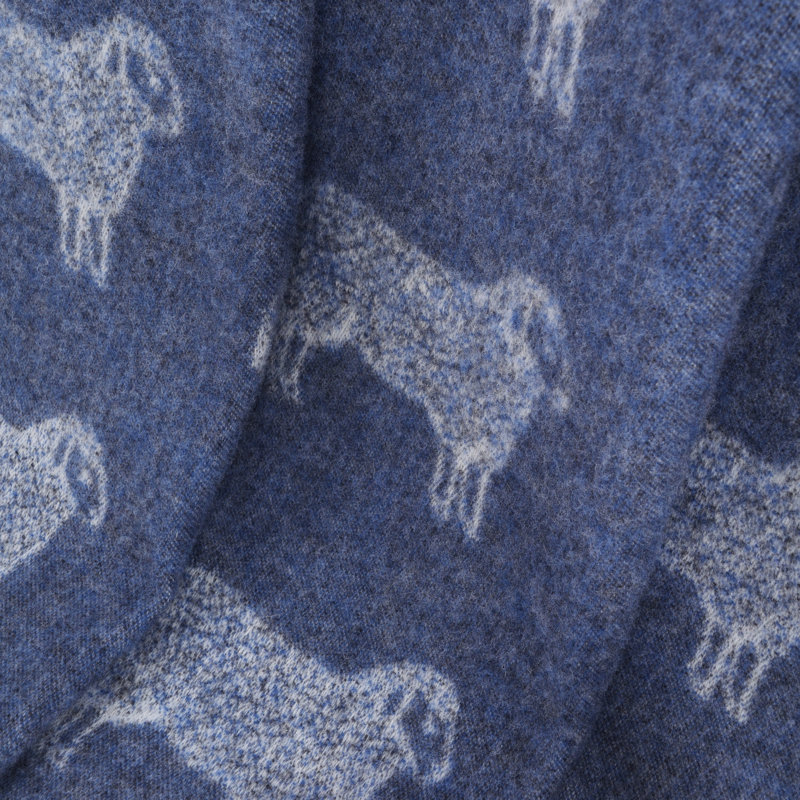 Blue Sheep Wool Throw