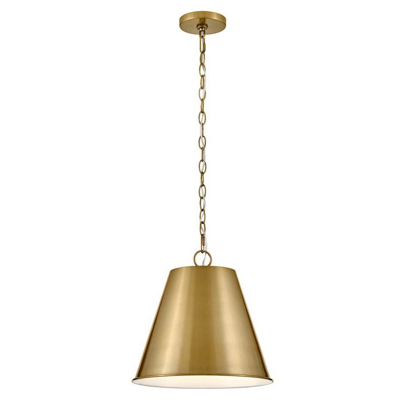 Luminaire suspendu conique à 1 lumière Blake, Laiton laqué