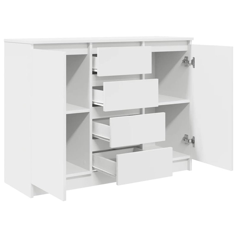 Sideboard With Drawers 100.5X35x76 Cm Engineered Wood, White