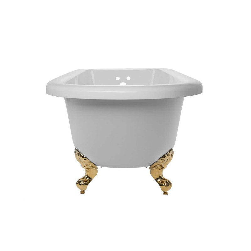 Savanna 59'' x 29'' Freestanding Soaking Acrylic Bathtub, Brass