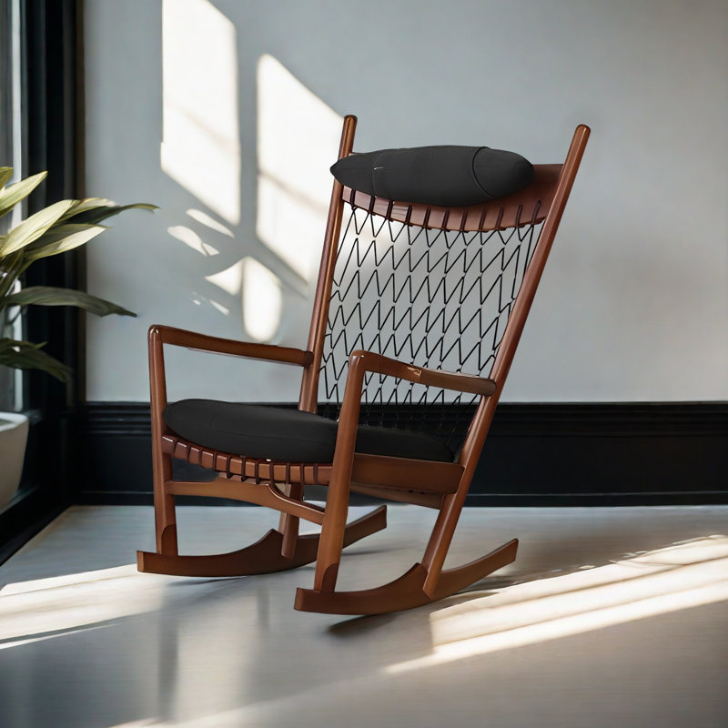 Chaise berçante, Noir, Brun