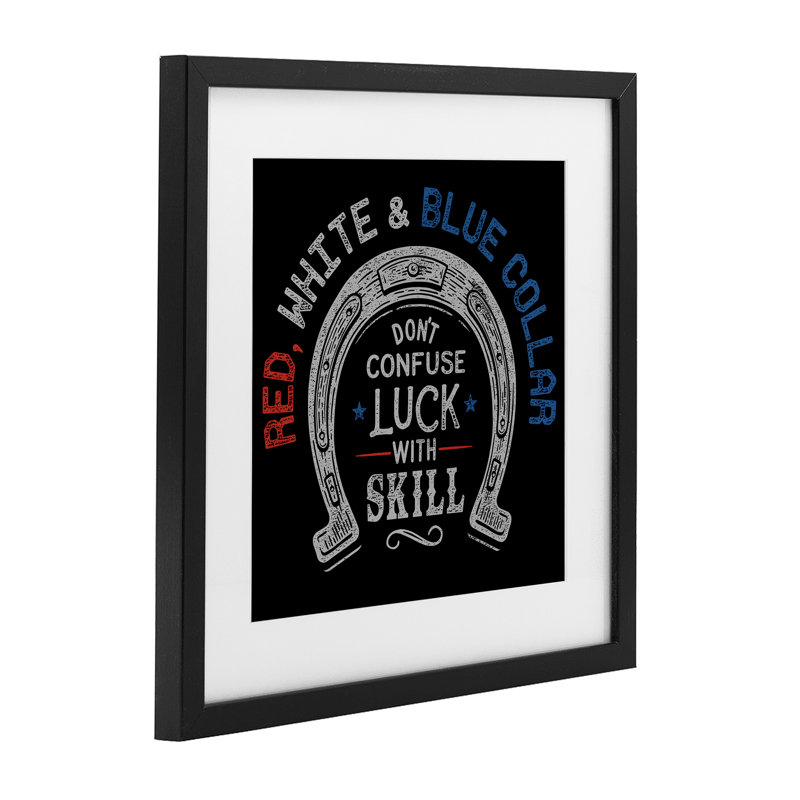 «Don't Confuse Luck with Skill», impression sous verre, conception de Jedco Brands, Inc., H 13 po x l 13 po