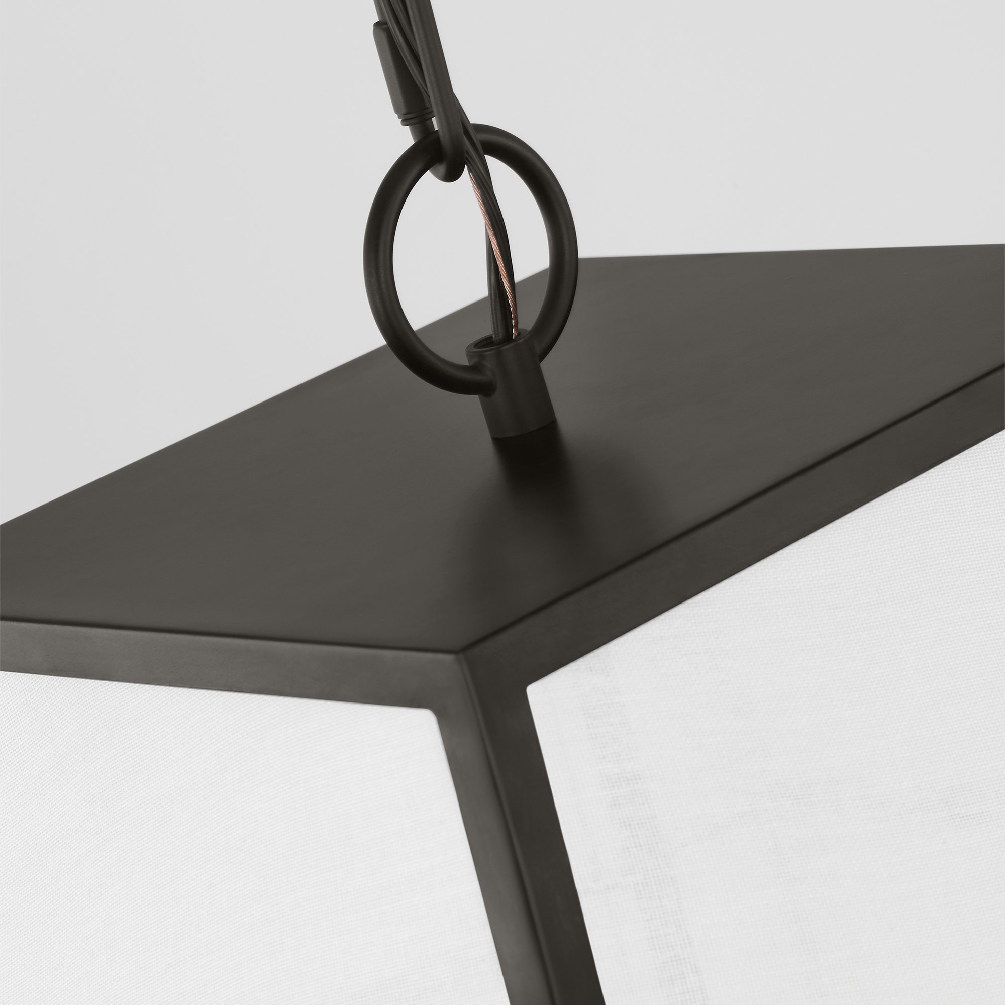 Arnio Linen Steel Dimmable Pendant, 28" H x 16" W x 16" D