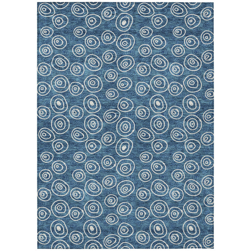 Washable Geometric Indoor / Outdoor Rug, Rectangle 10' x 14'