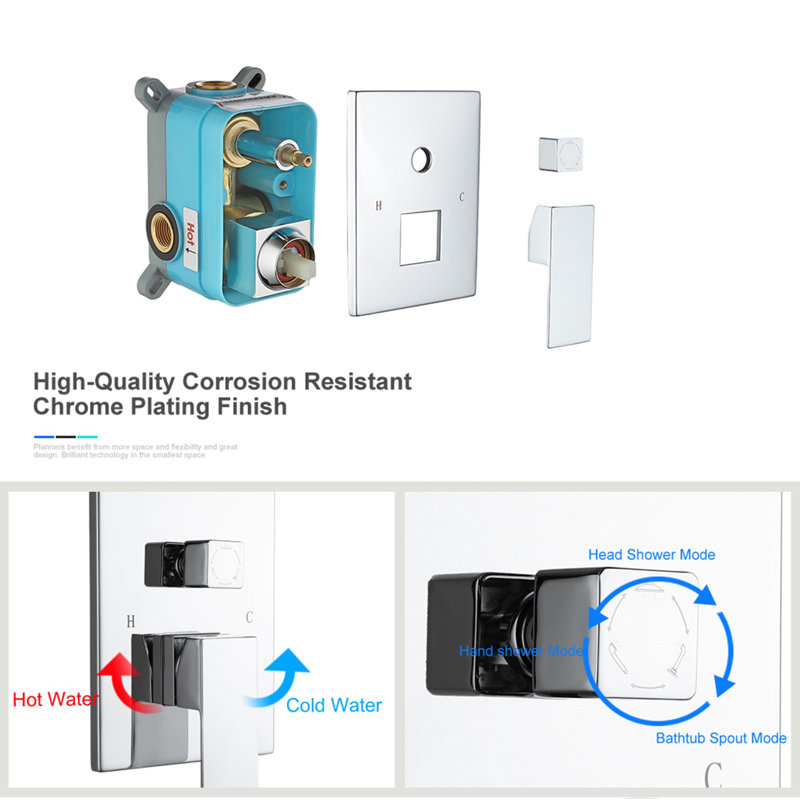 All-In-One Kit with Rough in-Valve, Chrome