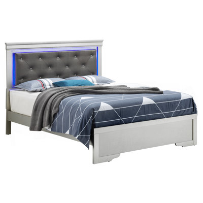 Queen Bed , Silver Champagne