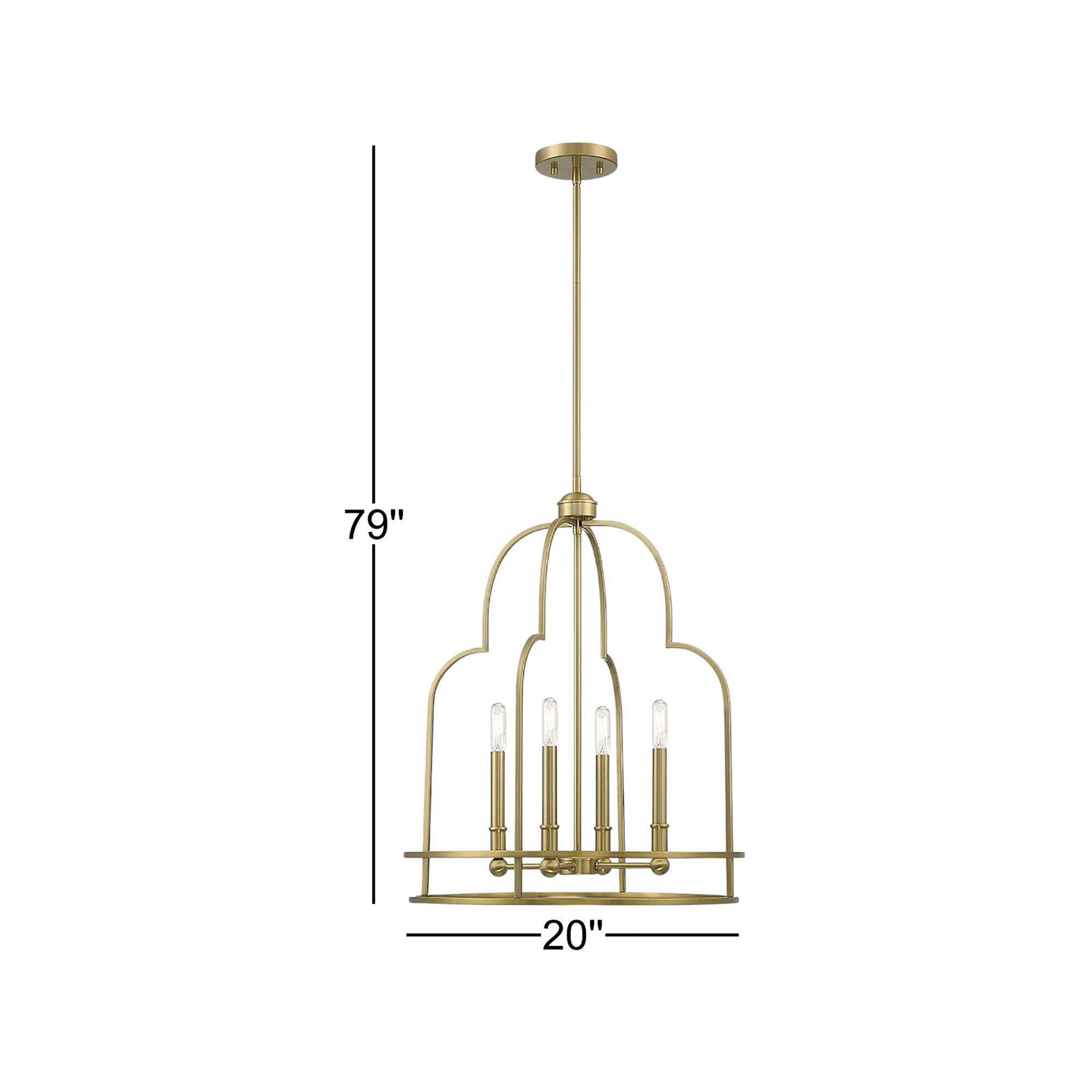 Bristol 4 - Light Unique Geometric Pendant, Gold