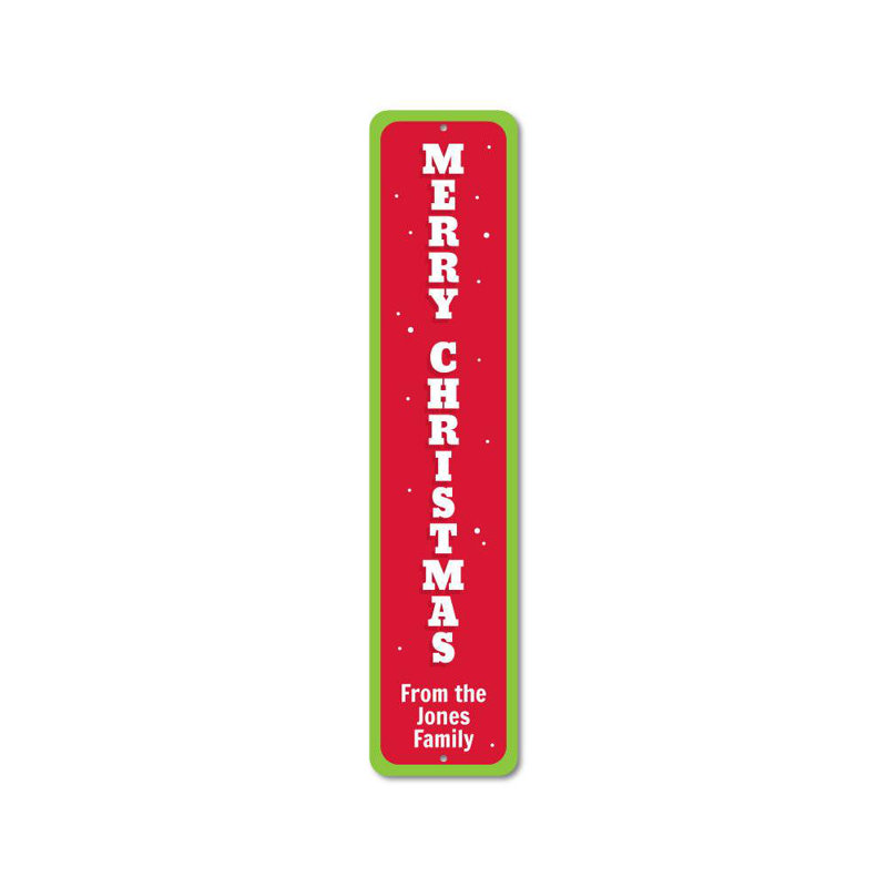 Panneau vertical en aluminium Merry Christmas, H 6 po x l 24 po x P 0,06 po