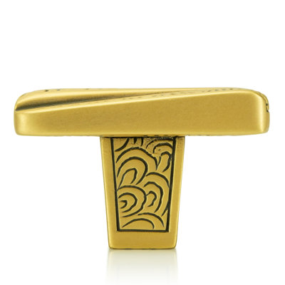 CHESTER RECTANGLE KNOB; MUSEUM GOLD FINISH