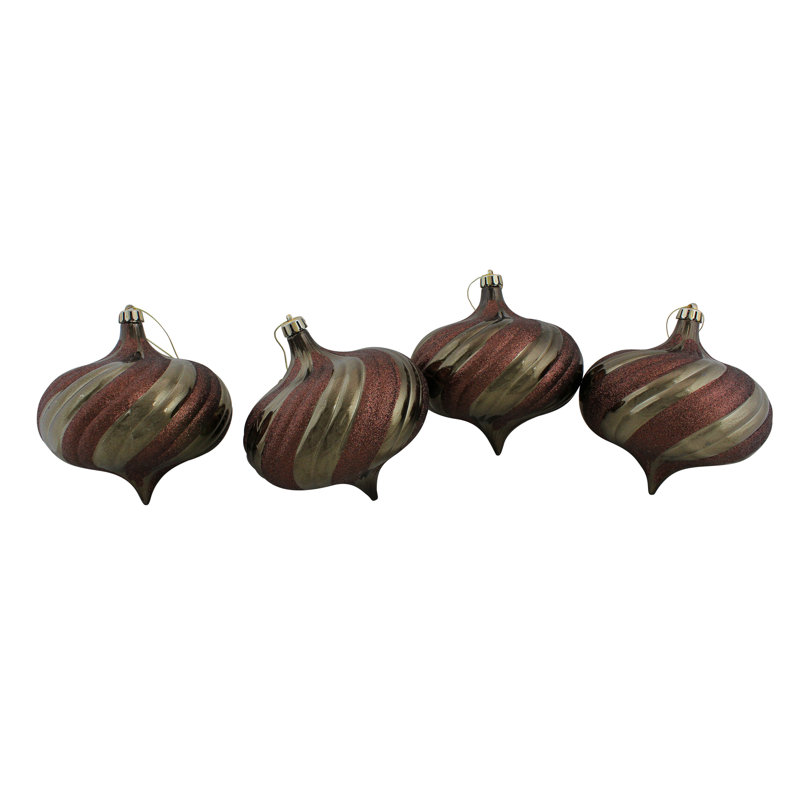 Ornements de Noël incassables, l 5,75 po x P 5,75 po, Brun moka brillant