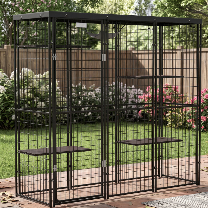 Grande maisonnette d'extérieur pour chat 69 po x 22 po x 62 po Catio