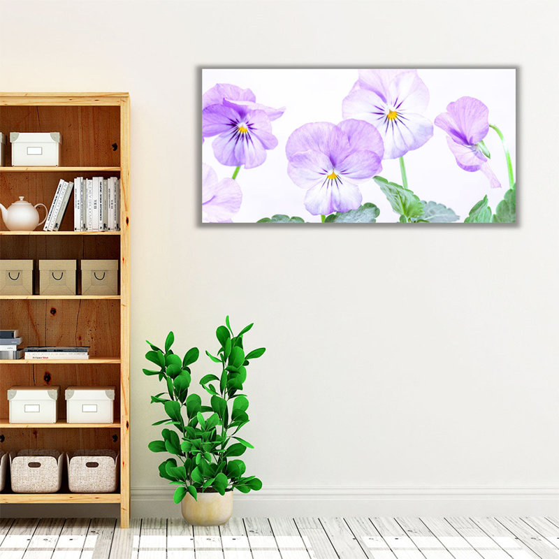 Violet Flowers - Canvas Print Wall Art, 12" H x 24" W