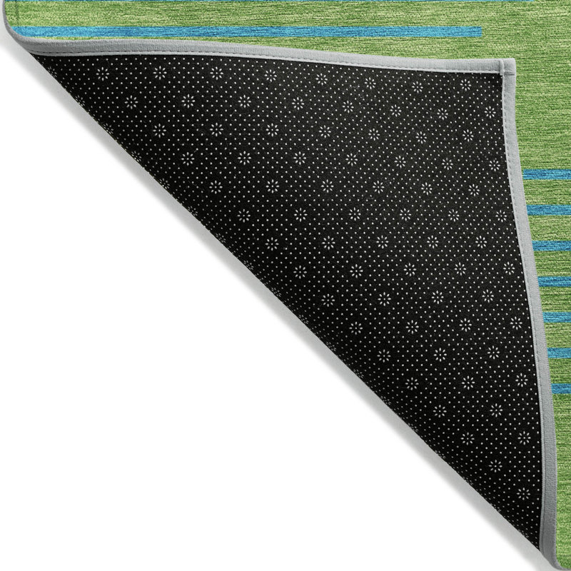 Norelia Green Washable Indoor-Outdoor Rug - , 5' x 7'6"