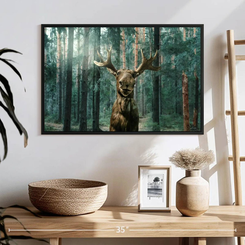 Wild Forest Moose, 17" H x 25" W