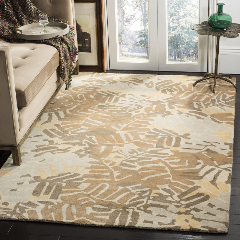 Tapis en laine touffeté à la main Palm Leaf, Rectangle 9 pi x 12 pi