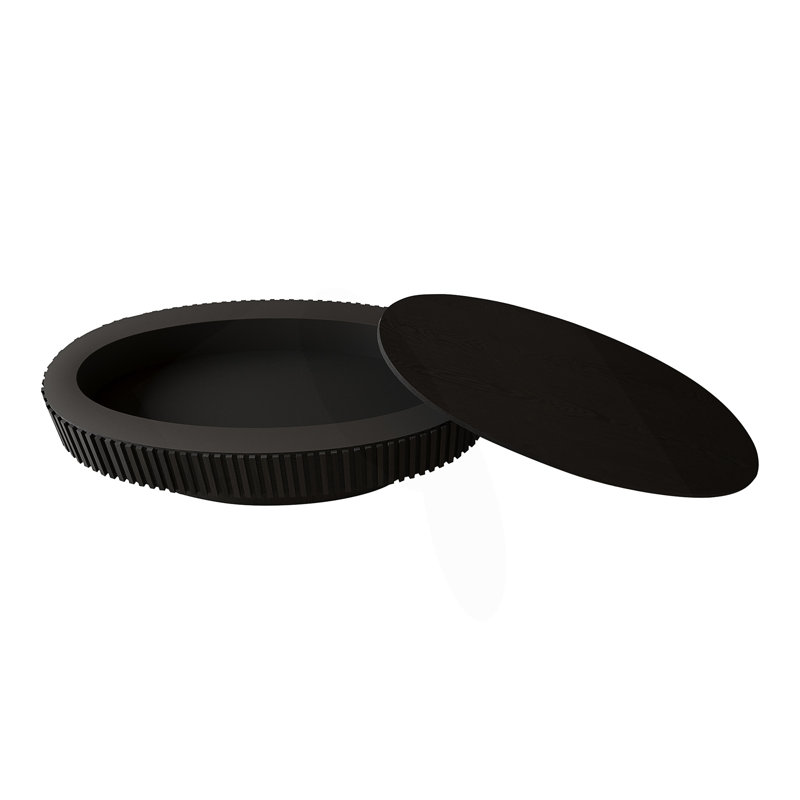 Table basse ovale avec rangement 47 po, Noir