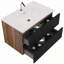Meuble-lavabo moderne avec lavabo en céramique intégré et rangement abondant-2067644882