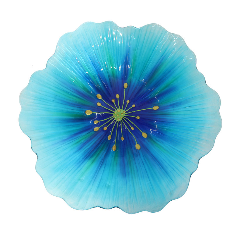 Bain d'oiseaux en verre Blue Pansy