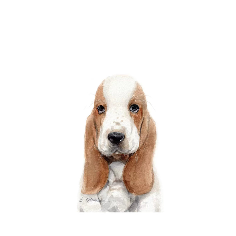 Basset Hound Puppy by Watercolor Luv - Wrapped Canvas Print, 101.6 cm H x 66.04 cm W
