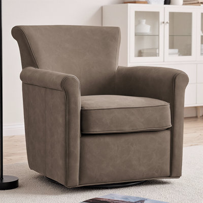 Fauteuil d'appoint pivotant en cuir Madaket Vegan