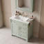 Meuble-lavabo de salle de bain avec comptoir en céramique, 3 tiroirs de rangement, tablette réglable et supports de porte-133444995