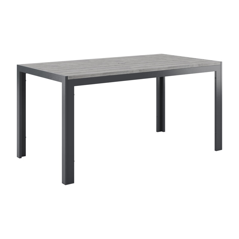 Table de salle à manger Ellenton, Noir, noir, noir, noir, Gris