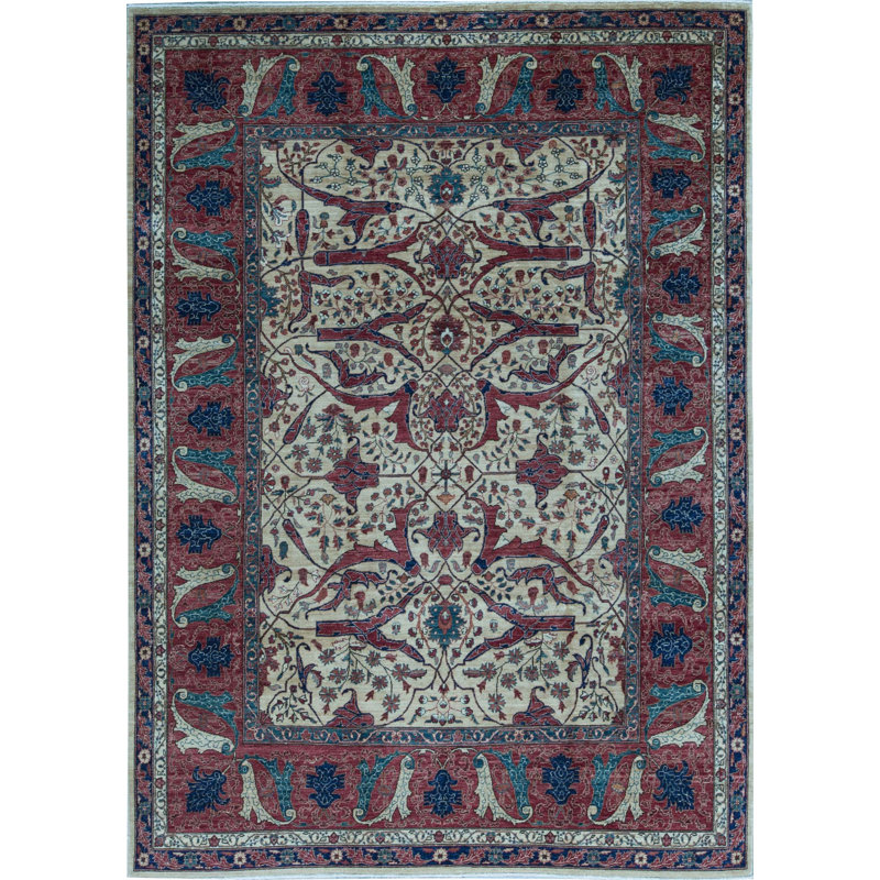 Hand-Knotted High-Quality Blue and Brown Area Rug