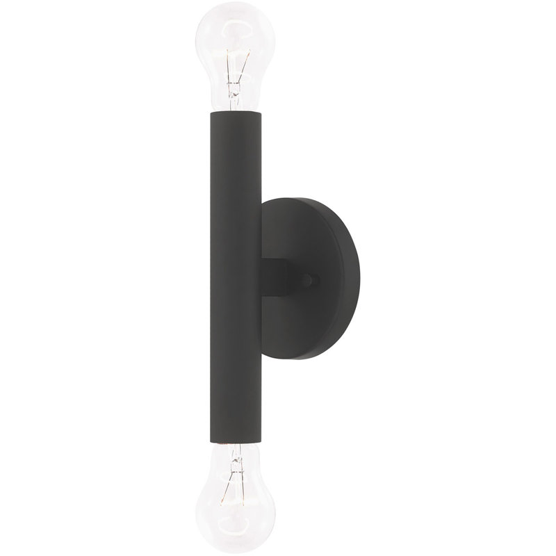 2 Light ADA Wall Sconce | Steel Base | 5.125 inch - Stylish and Functional Lighting, Black