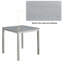 Table de salle à manger carrée en bois gris argenté pour 4 petits espaces