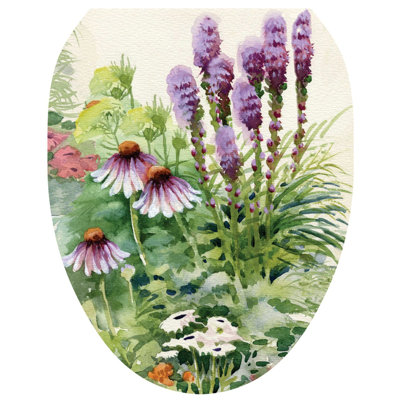 Adhésif décoratif pour siège de toilette Floral Garden - couvercles de toilette en vinyle