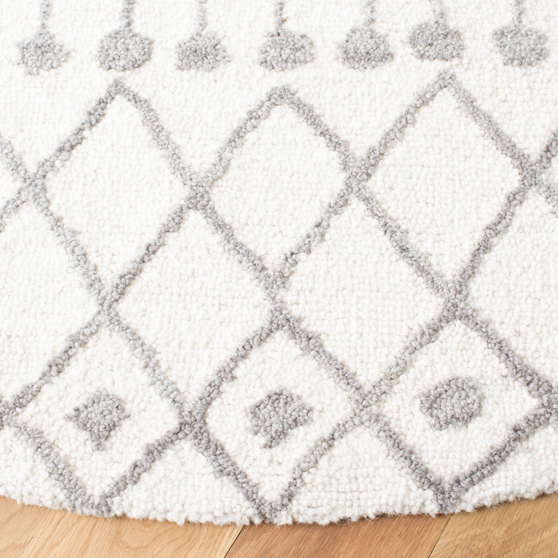 Dobbins Hand Tufted Wool Geometric Rug, Square 6'
