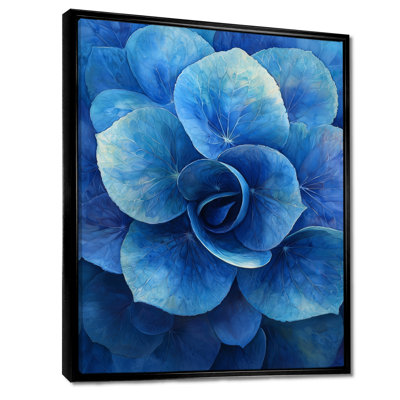 Art sur toile hydrangées bleu vert et vortex II
